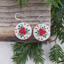 Haftowane kolczyki - czerwone