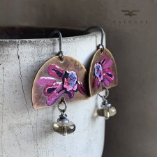 Kolczyki Exotic Flowers & Smoky Quartz