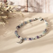 Bransoletka z kamieni - fluoryt z półksiężycem