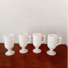 milk glass vintage Irish Coffee Mugs zestw 4 szt.szkło mleczne