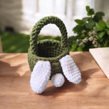 Uroczy koszyczek Wielkanocny dla dzieci z uszkami