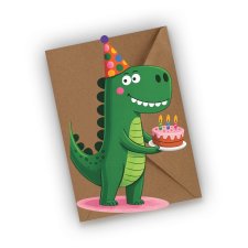 KARTKA URODZINOWA- DINOZAUR URODZINOWY