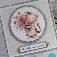 Kartka urodzinowa (lub na inną okazję) dla miłośniczki kotów