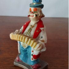 VINTAGE - Kolekcjonerska Figurka Klauna z Akordeonem