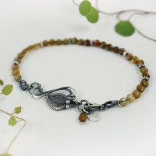 Muśnięta słońcem II - delikatna, srebrna bransoletka z turmalinem