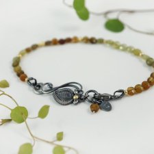 Muśnięta słońcem III - srebrna bransoletka z motywem roślinnym