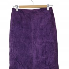 Ręcznie szyta skórzana spódnica zamsz 36 S