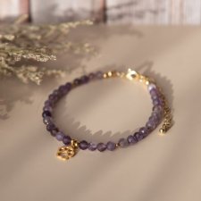 Bransoletka z kamieni - ametyst i łapka