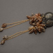 kolczyki sutasz z labradorytami i agatami