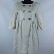 Atmosphere lniany płaszczyk vintage len bawełna ecru 10 / 38