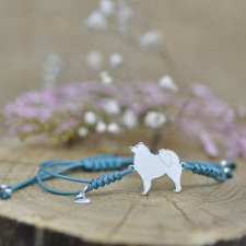 Samojed - bransoletka z psem, srebro próby 925