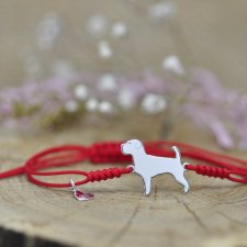 Jack russell terrier - bransoletka z psem, srebro 925
