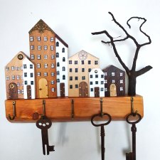 Wieszak na klucze lub biżuterię "Ulica Pogodna"