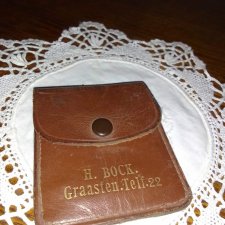 VINTAGE Skórzane Etui na Zapałki – H. BOCK Graasten (Dania)