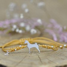 Basenji - bransoletka z psem, srebro 925