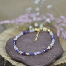 Bransoletka z kamieni naturalnych - Ametyst i Cytryn