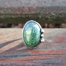 Jaspis na zielono - pierścionek regulowany