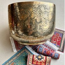 Antique Decorative Jardiniere ❤ Indian Engraved Bronze/Brass  - Hand Carved ❤ Ręczny florystyczno postaciowy grawerunek ❤ Duży roz