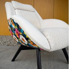 Fotel Skandynawski powiew wiosny pikowany kremowy