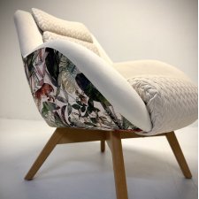 Fotel Skandynawski lamparty pikowany kremowy