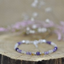 Bransoletka z kamieni naturalnych - Ametyst i Cytryn