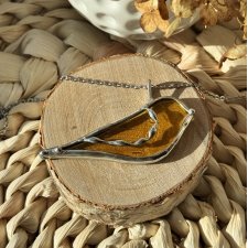 Wisiorek na  Łańcuszku  ze szklaną zawieszką Ptaszek  Wisior