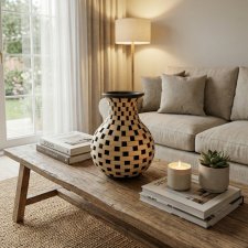 Ażurowy wazon z drewna  – Lekkość – Kolekcjonerski Unikat