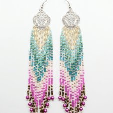 Długie Kolczyki Boho Ombre - Kaskada Kolorów