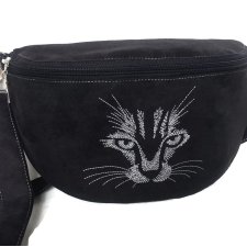 Nerka czarna ekozamsz na ramię z kotem