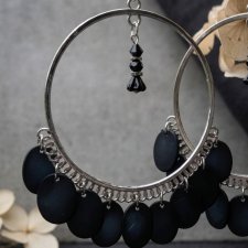 Kolczyki Koła Duże Czarne Oliwki