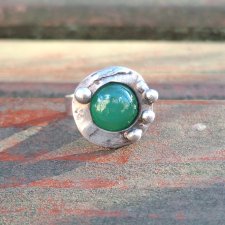 Agat zieloniutki - pierścionek regulowany