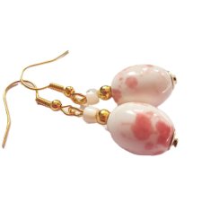 PASTELOWE KOLCZYKI Z CERAMIKĄ - część kompletu