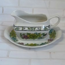 Sosjerka z podstawką w stylu angielskiej porcelany vintage