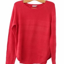 Na wiosnę Sweter vintage czerwony bawełna wiskoza Fransa