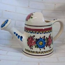Ceramiczna ręcznie malowana konewka vintage