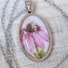 Naszyjnik -kwiat jeżówki