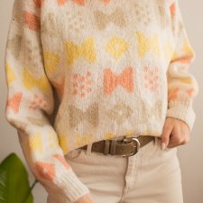 sweter vintage we wzorki S/M