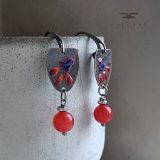 Kolczyki Wild Flowers. Red & Blue