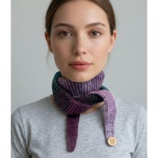 Minimalistyczny krótki szalik wiązany ręcznie robiony vegan
