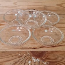 Komplet szklanych kompotierek miseczek vintage