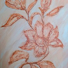 WYJĄTKOWY OBRAZ STRUKTURALNY Z TEKSTURĄ 3D "MIEDZIANA MAGNOLIA"