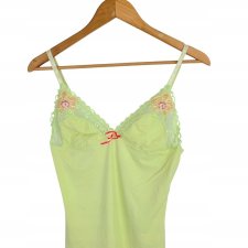 MIRIALE limonkowa koszulka top haft  L/XL 40/42