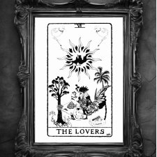 Plakat A3 - The Lovers VI | Surrealistyczna Grafika B&W | Cosmic Republic