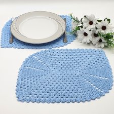 6 podkładek pod talerz w kolorze niebieskim