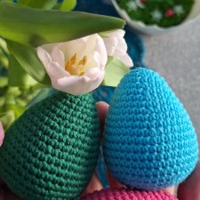 PISANKI szydełkowe - zestaw 3 ozdobnych jajek handmade - MIX kolorów