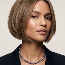 Elegancki Naszyjnik z Fasetowanych Korali Metalizowanych - Blue Night