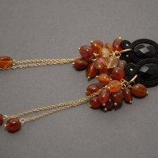 kolczyki sutasz z onyksami i agatami