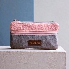 Różowo-szary portfelik