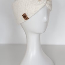 Ręcznie robiona opaska ecru Air Drops Baby Alpaca rękodzieło handmade