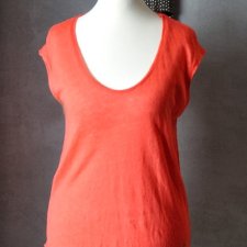 Top lniany len letni koralowy XS S